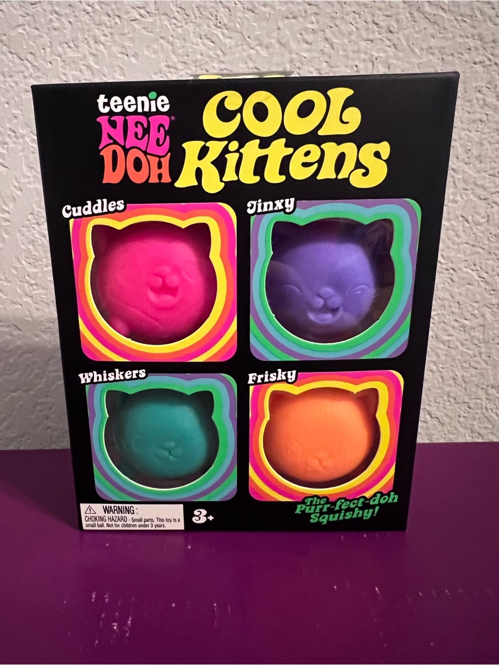 Authentic Teenie NEEDOH Cool Kittens - Pink🐱🩷, Purple🐱💜, Teal🐱🩵, Orange🐱🧡